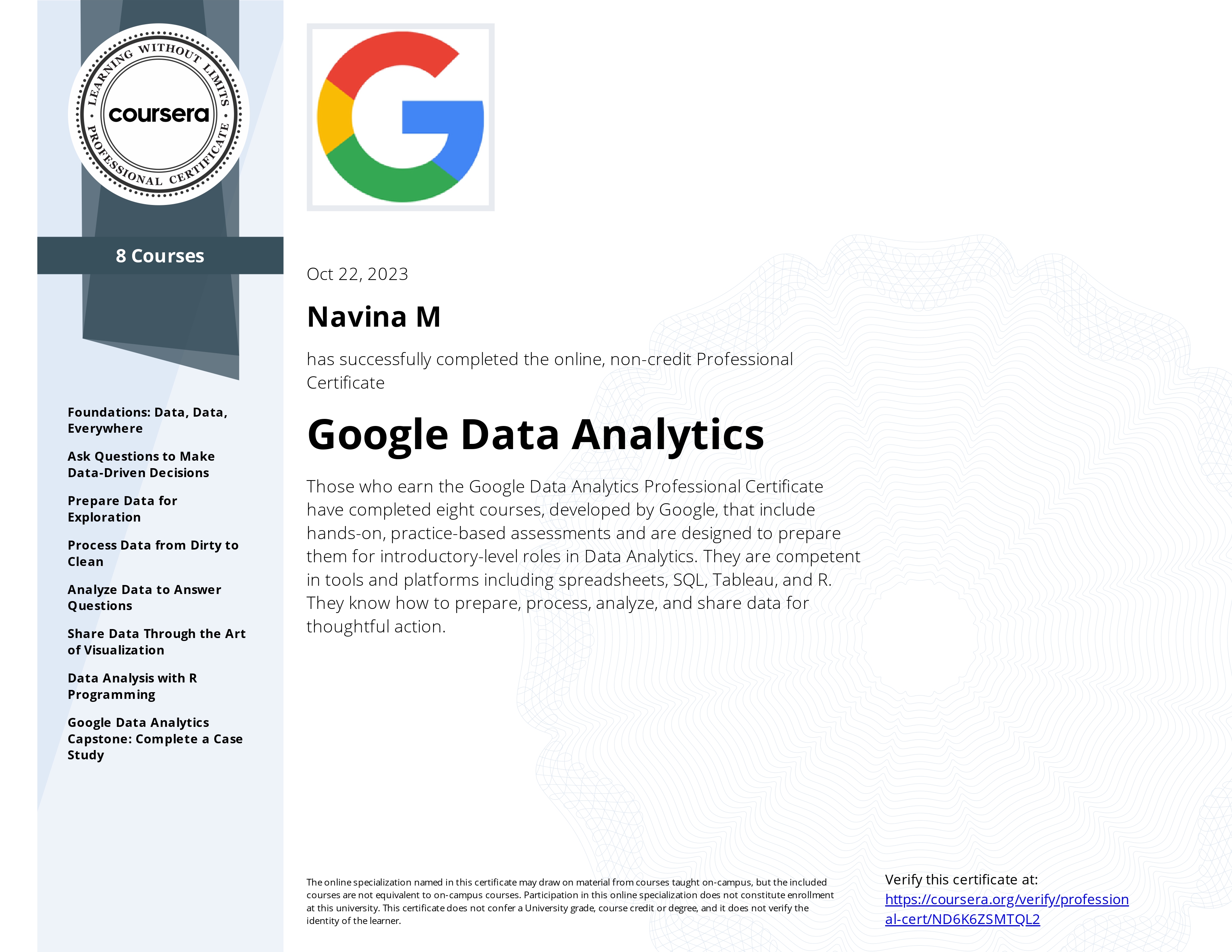 Google Data Analytics (COURSERA)